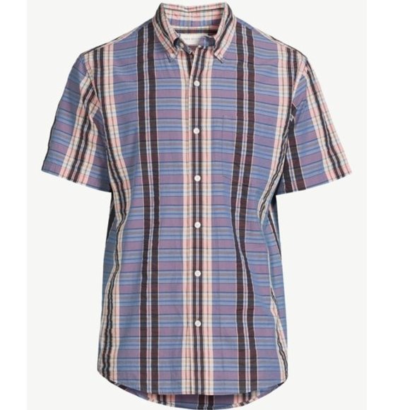 Free Assembly Men's Everyday Button-Down Shirt with Short Sleeves Size S - Picture 1 of 4